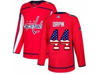 Men Adidas Washington Capitals #44 Brooks Orpik Red USA Flag Fashion NHL Jersey