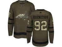 Men Adidas Washington Capitals #92 Evgeny Kuznetsov Green Salute to Service NHL Jersey