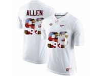 Men Alabama Crimson Tide #93 Jonathan Allen White With Portrait Print College Football Jersey