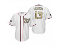 Men Asdrubal Cabrera Washington Nationals White 2019 Gold Program World Series Champions Cool Base Jersey