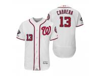 Men Asdrubal Cabrera Washington Nationals White 2019 World Series Champions Flex Base Jersey