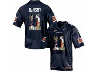 Men Auburn Tigers #11 Carlos Dansby Navy With Portrait Print College Football Jersey