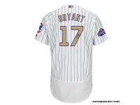 Men Autographed Chicago Cubs Kris Bryant Majestic White World Series Champions Gold Program Authentic Jersey