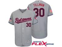 Men Baltimore Orioles #30 Chris Tillman Gray Stars & Stripes 2016 Independence Day Flex Base Jersey