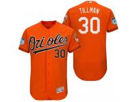 Men Baltimore Orioles Chris Tillman #30 Orange 2017 Spring Training Grapefruit League Patch Authentic Collection Flex Base Jersey
