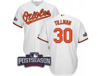 Men Baltimore Orioles Chris Tillman #30 White 2016 Postseason Patch Cool Base Jersey