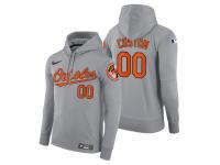 Men Baltimore Orioles Custom Nike Gray Road Hoodie