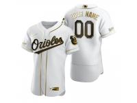 Men Baltimore Orioles Custom Nike White Golden Edition Jersey