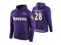 Men Baltimore Ravens #28 Anthony Averett Purple Circuit Wordmark Pullover Hoodie