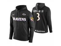 Men Baltimore Ravens #3 Robert Griffin III Black Circuit Wordmark Pullover Hoodie