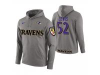 Men Baltimore Ravens #52 Ray Lewis Gray Circuit Wordmark Retired Player Pullover Hoodie