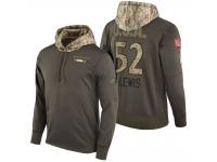 Men Baltimore Ravens #52 Ray Lewis Olive 2017 Salute to Service Hoodie