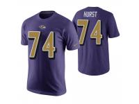 Men Baltimore Ravens #74 James Hurst Purple Color Rush Player T-Shirt