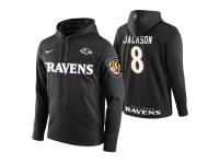 Men Baltimore Ravens #8 Lamar Jackson Black Circuit Wordmark Pullover Hoodie