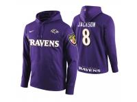 Men Baltimore Ravens #8 Lamar Jackson Purple Circuit Wordmark Pullover Hoodie