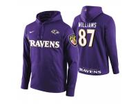 Men Baltimore Ravens #87 Maxx Williams Purple Circuit Wordmark Pullover Hoodie