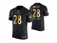 Men Baltimore Ravens Anthony Averett #28 Metall Dark Golden Special Limited Edition With Message T-Shirt