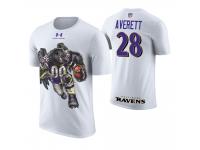 Men Baltimore Ravens Anthony Averett #28 White Cartoon And Comic Artistic Painting T-Shirt