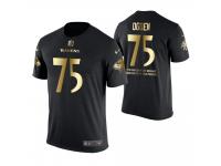 Men Baltimore Ravens Jonathan Ogden #75 Metall Dark Golden Special Limited Edition Retired Player With Message T-Shirt