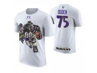 Men Baltimore Ravens Jonathan Ogden #75 White Cartoon And Comic Artistic Painting Retired Player T-Shirt