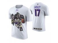 Men Baltimore Ravens Jordan Lasley #17 White Cartoon And Comic Artistic Painting T-Shirt