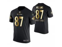 Men Baltimore Ravens Maxx Williams #87 Metall Dark Golden Special Limited Edition With Message T-Shirt