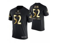 Men Baltimore Ravens Ray Lewis #52 Metall Dark Golden Special Limited Edition Retired Player With Message T-Shirt