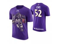 Men Baltimore Ravens Ray Lewis #52 Purple Cartoon And Comic Artistic Painting Retired Player T-Shirt