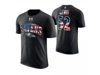 Men Baltimore Ravens Ray Lewis #52 Stars and Stripes 2018 Independence Day American Flag Retired Player T-Shirt