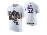 Men Baltimore Ravens Ray Lewis #52 White Cartoon And Comic Artistic Painting Retired Player T-Shirt