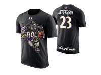 Men Baltimore Ravens Tony Jefferson #23 Black Cartoon And Comic Artistic Painting T-Shirt