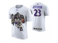 Men Baltimore Ravens Tony Jefferson #23 White Cartoon And Comic Artistic Painting T-Shirt