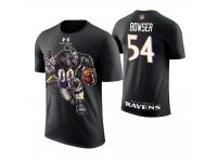 Men Baltimore Ravens Tyus Bowser #54 Black Cartoon And Comic Artistic Painting T-Shirt