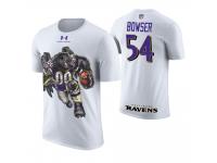 Men Baltimore Ravens Tyus Bowser #54 White Cartoon And Comic Artistic Painting T-Shirt