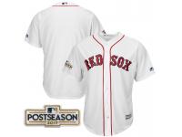 Men Boston Red Sox White 2017 Postseason Patch Cool Base Team Jersey