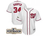 Men Bryce Harper #34 Washington Nationals 2017 Postseason White Cool Base Jersey