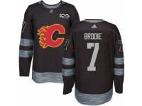 Men Calgary Flames #7 TJ Brodie Black 1917-2017 100th Anniversary Stitched NHL Jersey