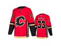 Men Calgary Flames David Rittich #33 Home Red Jersey