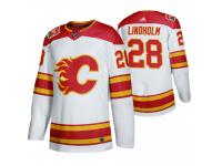 Men Calgary Flames Elias Lindholm 2019 Heritage Classic White Jersey