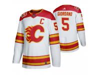 Men Calgary Flames Mark Giordano 2019 Heritage Classic White Jersey