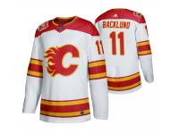Men Calgary Flames Mikael Backlund 2019 Heritage Classic White Jersey