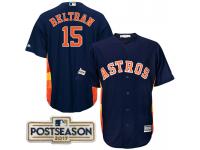 Men Carlos Beltran #15 Houston Astros 2017 Postseason Navy Cool Base Jersey