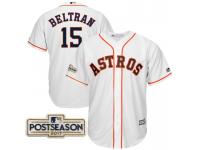 Men Carlos Beltran #15 Houston Astros 2017 Postseason White Cool Base Jersey