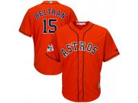 Men Carlos Beltran #15 Houston Astros 2017 World Series Bound Orange Cool Base Jersey