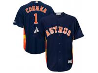 Men Carlos Correa #1 Houston Astros 2017 World Series Bound Navy Cool Base Jersey