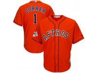 Men Carlos Correa #1 Houston Astros 2017 World Series Bound Orange Cool Base Jersey