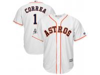 Men Carlos Correa #1 Houston Astros 2017 World Series Bound White Cool Base Jersey