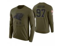 Men Carolina Panthers #97 Mario Addison 2018 Salute to Service Long Sleeve Olive T-Shirt