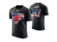Men Carolina Panthers Andre Smith #57 Stars and Stripes 2018 Independence Day American Flag T-Shirt