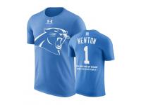 Men Carolina Panthers Cam Newton #1 Powder Blue Father Day Gift With Message T-Shirt